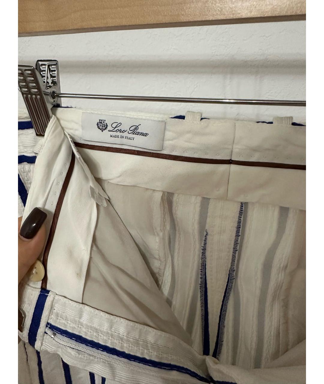 LORO PIANA Мульти хлопковые прямые брюки, фото 3