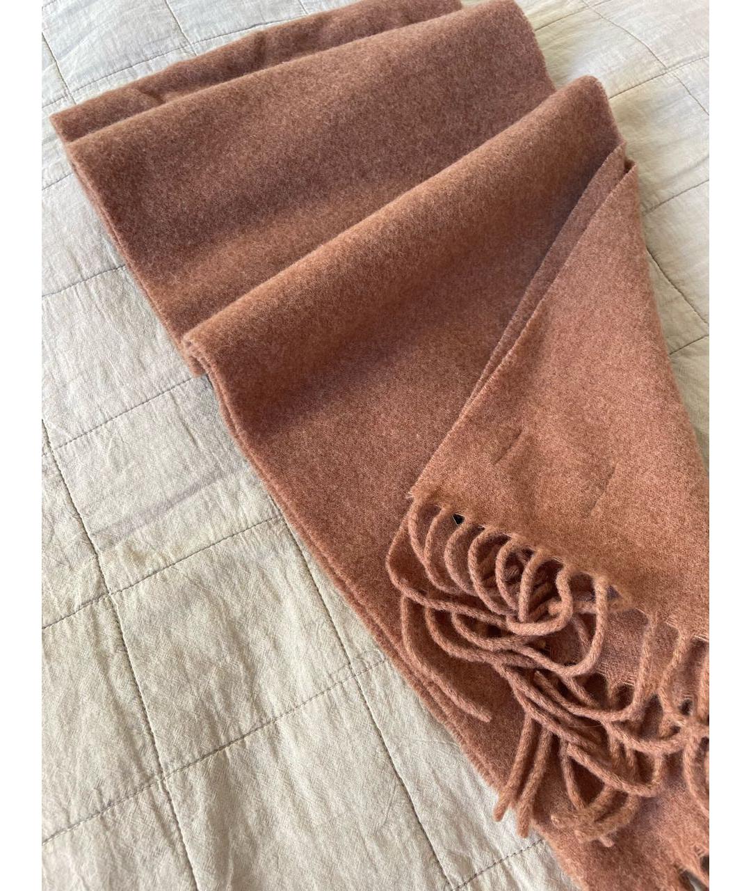 POLO RALPH LAUREN Бежевый шерстяной шарф, фото 8