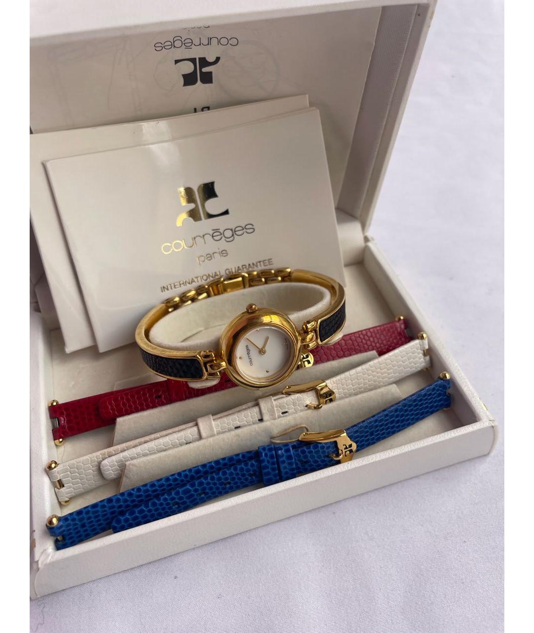 COURREGES Золотые металлические часы, фото 3