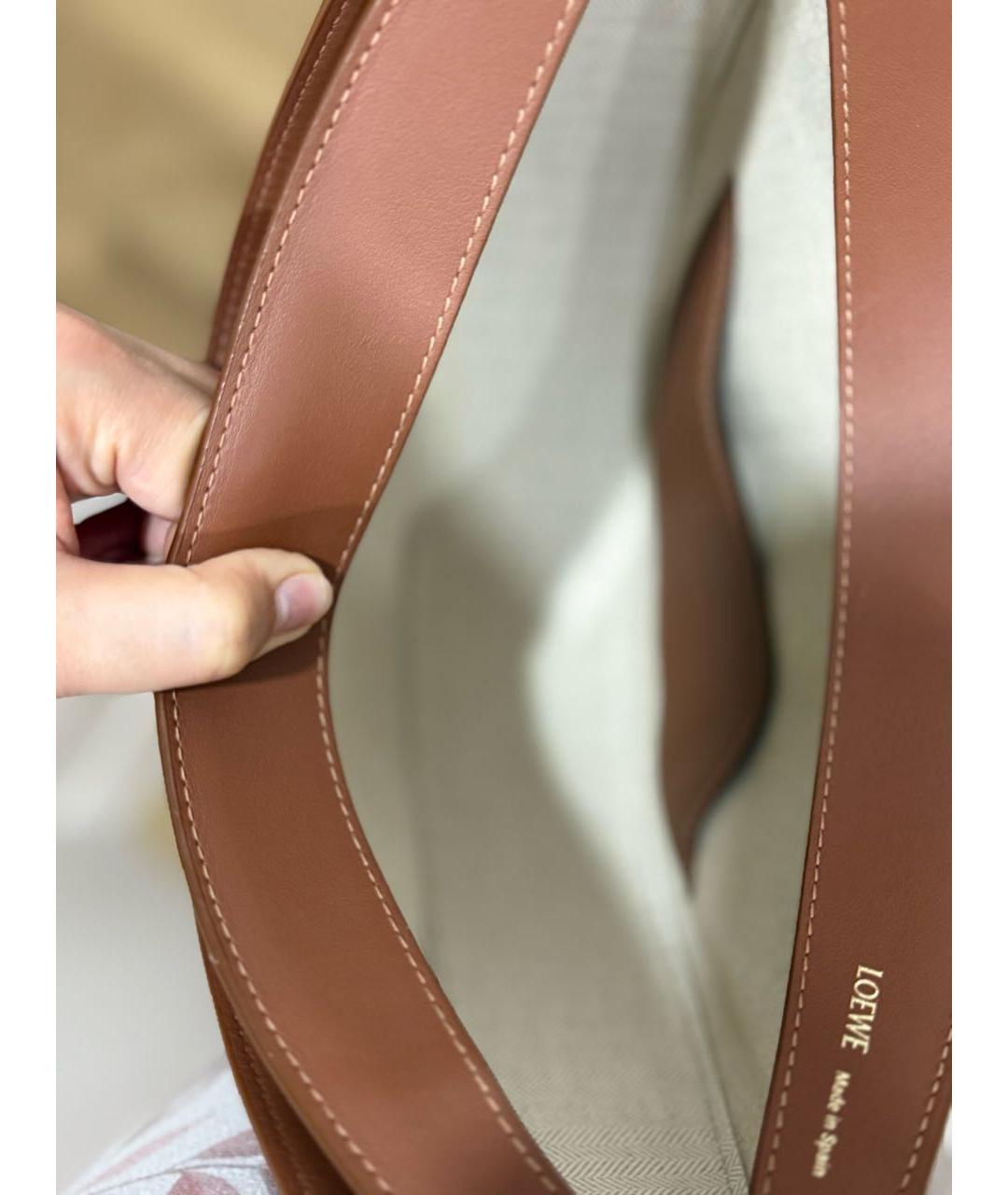 LOEWE Бежевая сумка с короткими ручками, фото 4