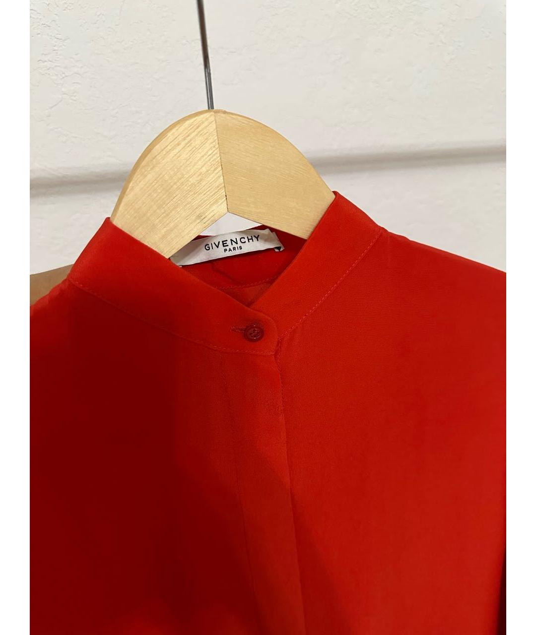 GIVENCHY Красная шелковая блузы, фото 4