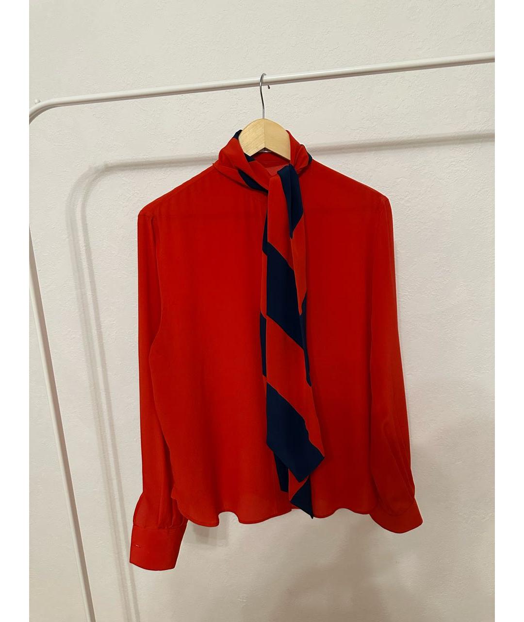 GIVENCHY Красная шелковая блузы, фото 8