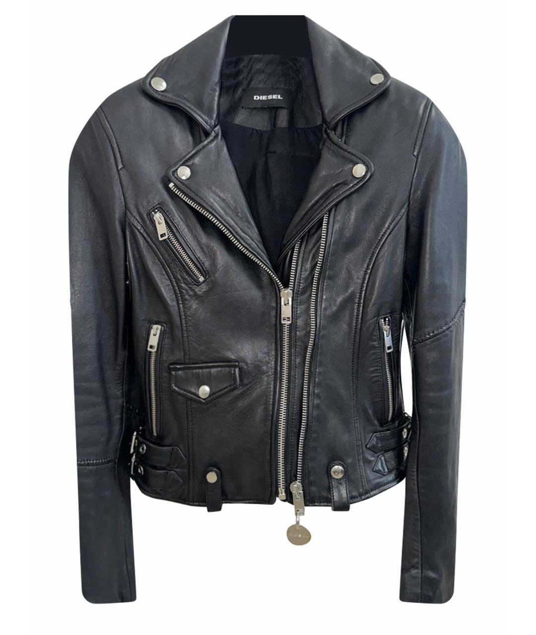DIESEL Черная кожаная куртка, фото 1