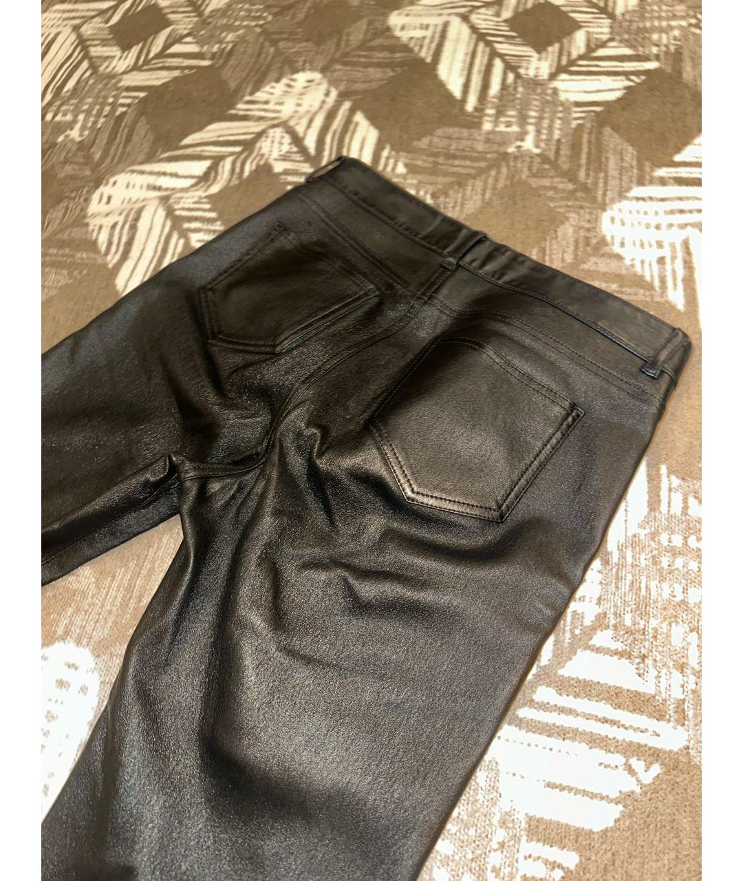 SAINT LAURENT Черные кожаные брюки узкие, фото 2