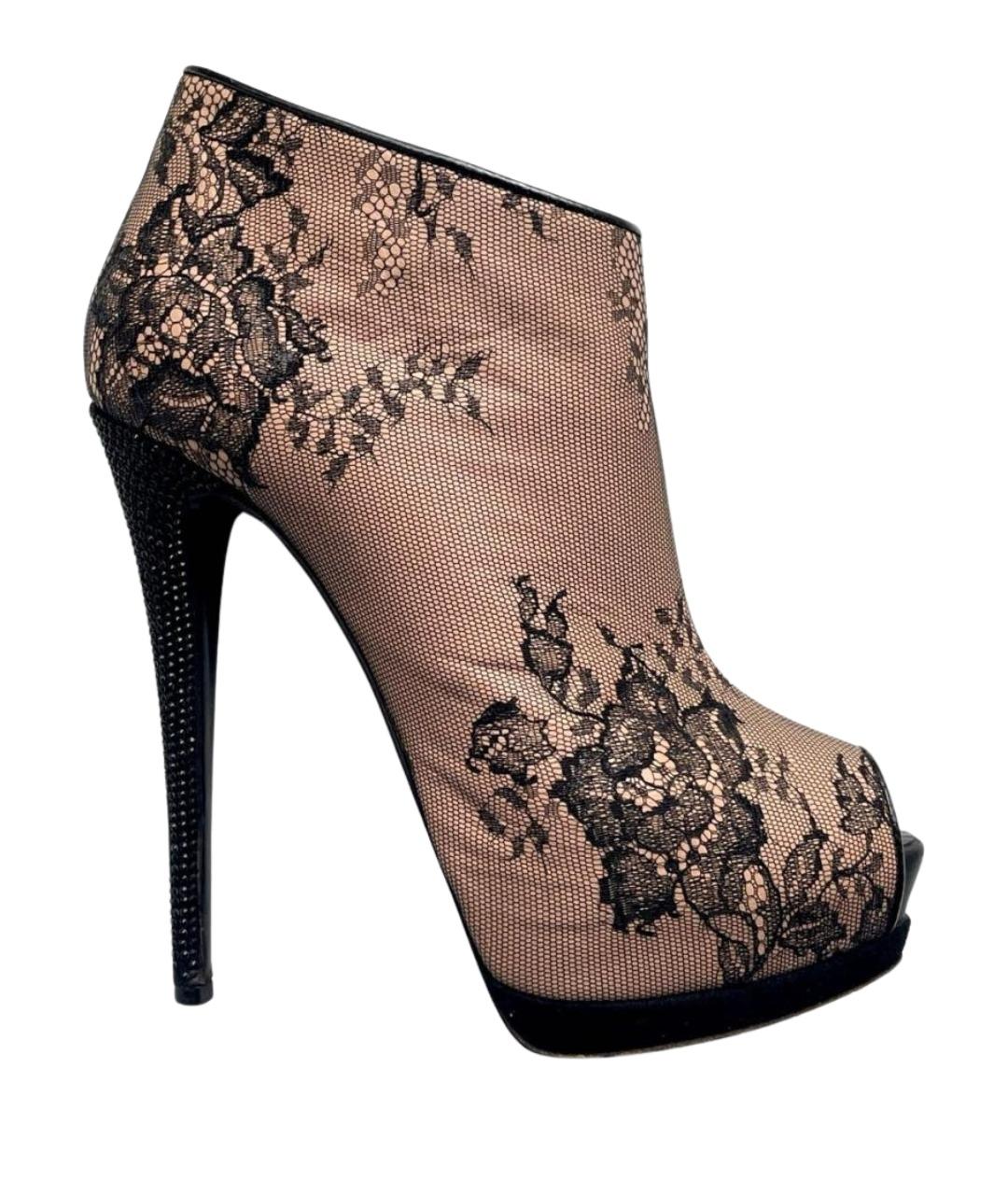 GIUSEPPE ZANOTTI DESIGN Бежевые кожаные ботильоны, фото 1