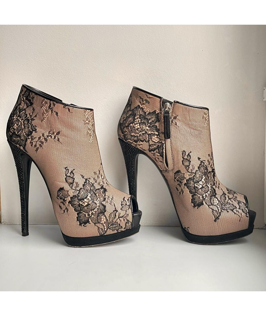 GIUSEPPE ZANOTTI DESIGN Бежевые кожаные ботильоны, фото 2