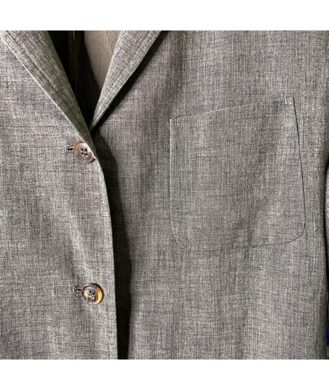 JIL SANDER Серый льняной жакет/пиджак, фото 5