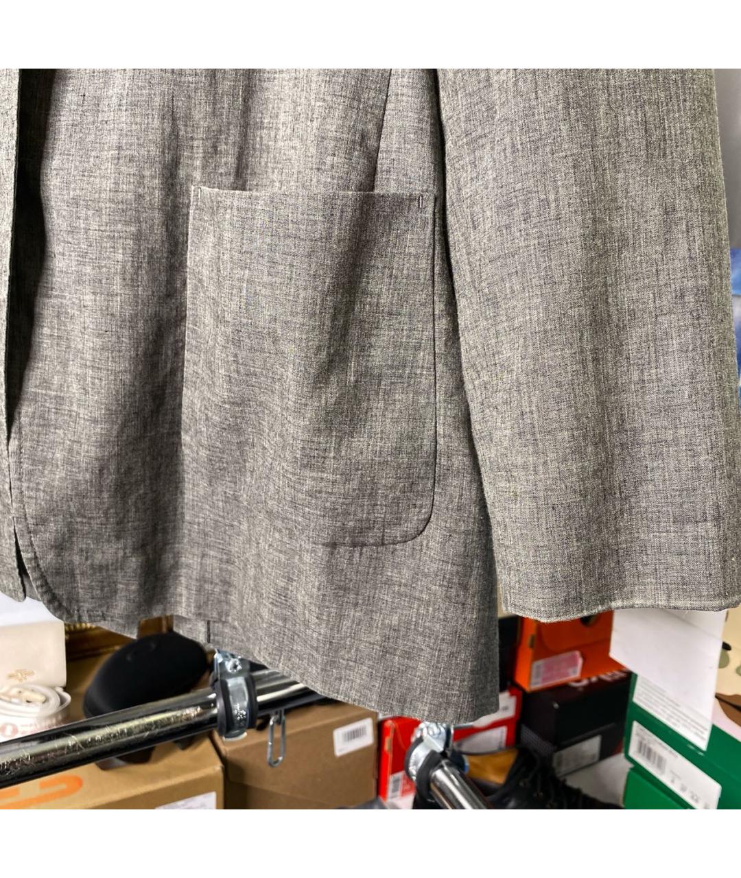JIL SANDER Серый льняной жакет/пиджак, фото 6