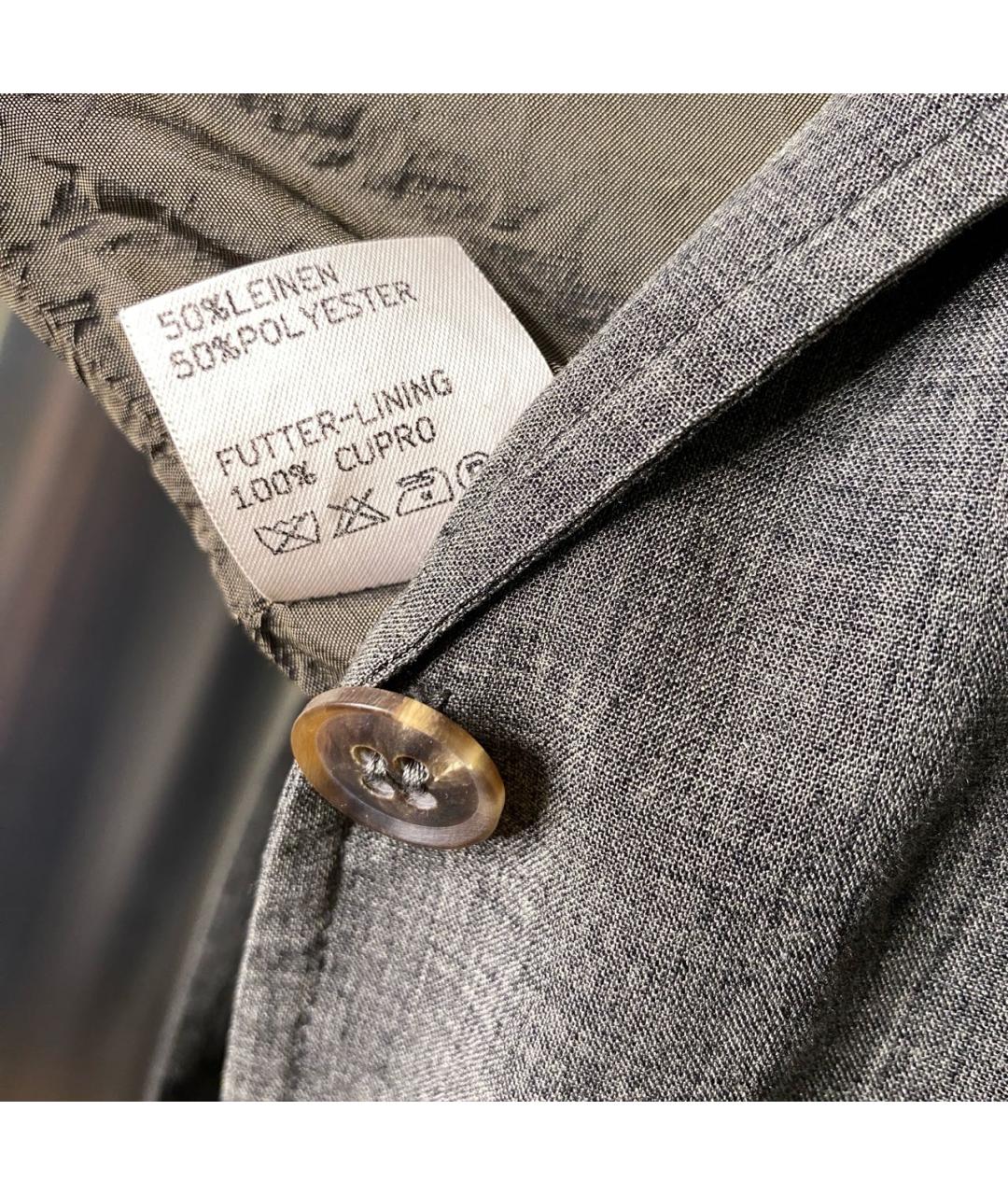 JIL SANDER Серый льняной жакет/пиджак, фото 8