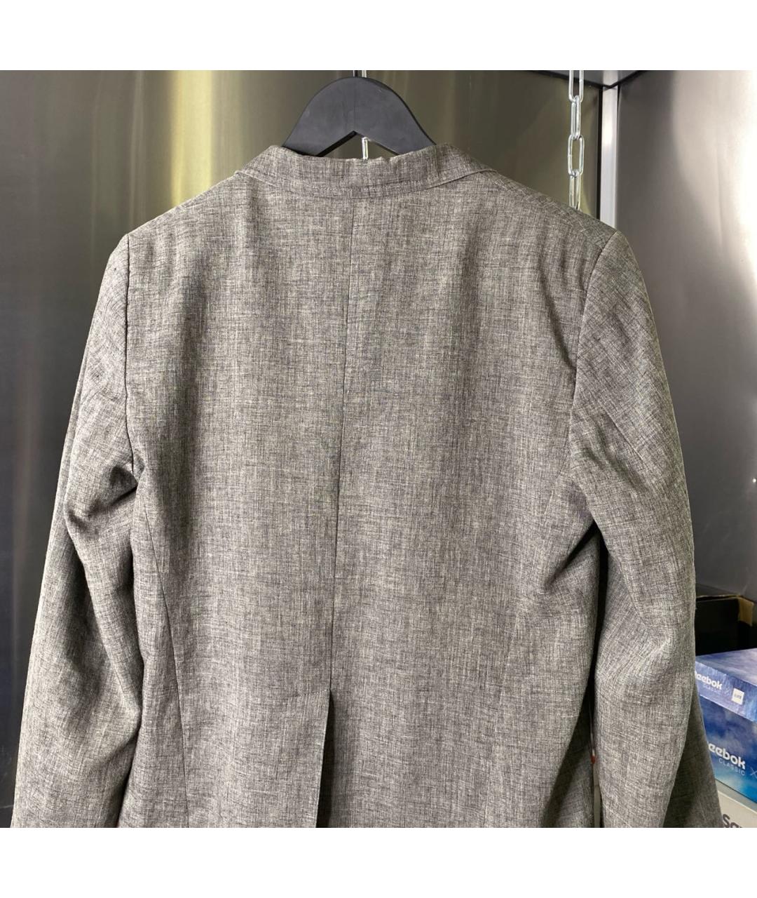 JIL SANDER Серый льняной жакет/пиджак, фото 3