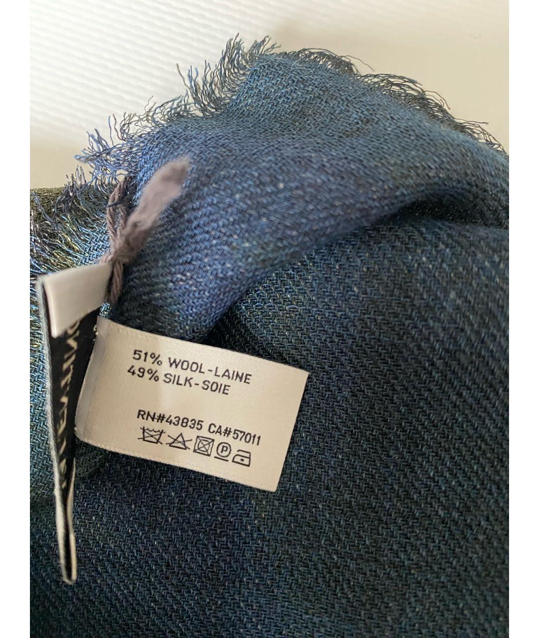 VALENTINO Хаки шерстяной шарф, фото 3