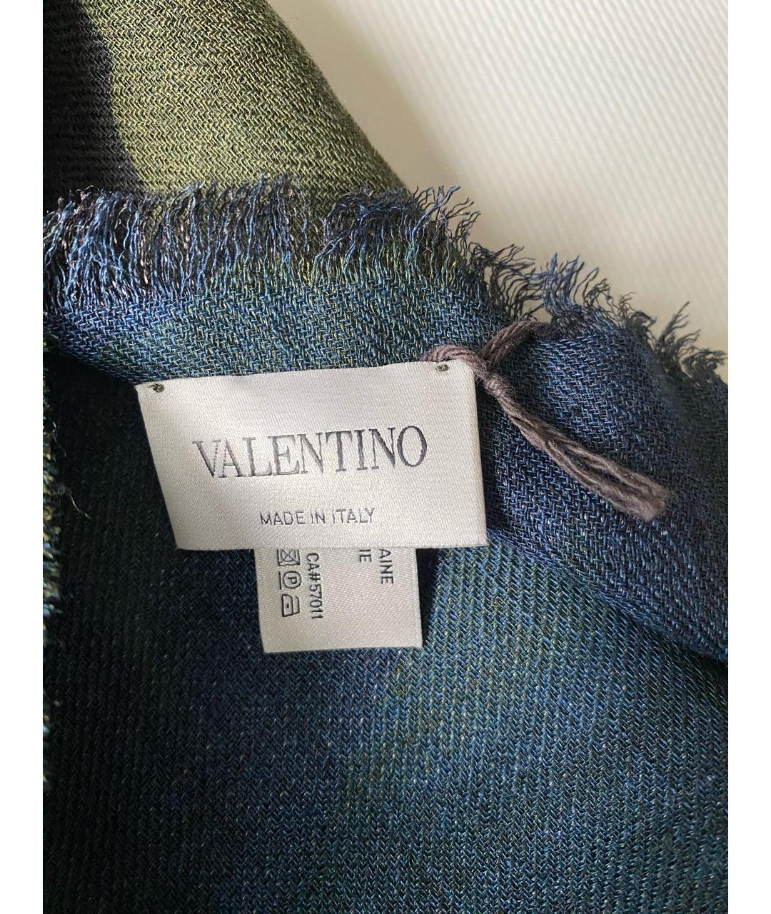 VALENTINO Хаки шерстяной шарф, фото 2