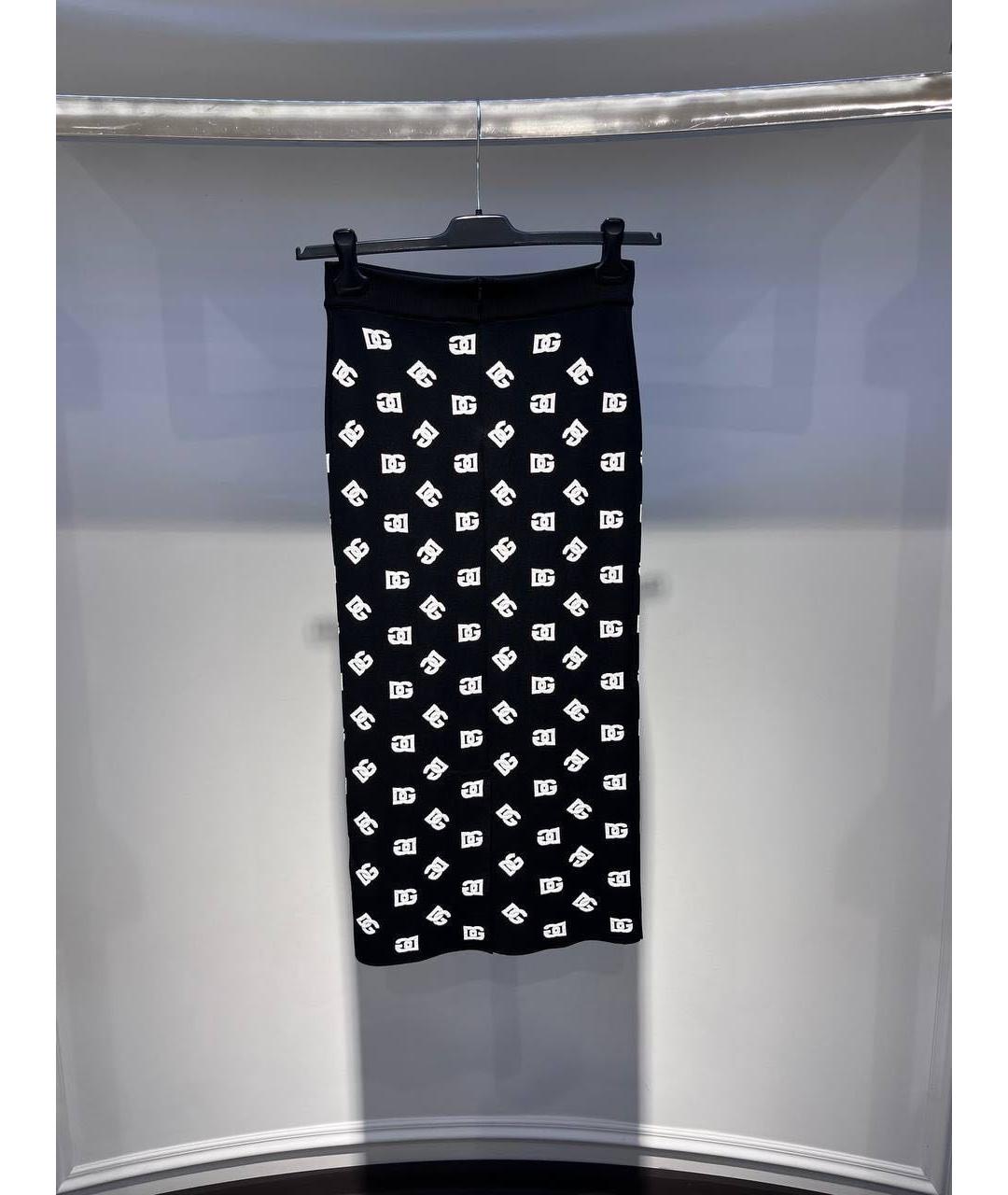DOLCE&GABBANA Черная вискозная юбка макси, фото 2