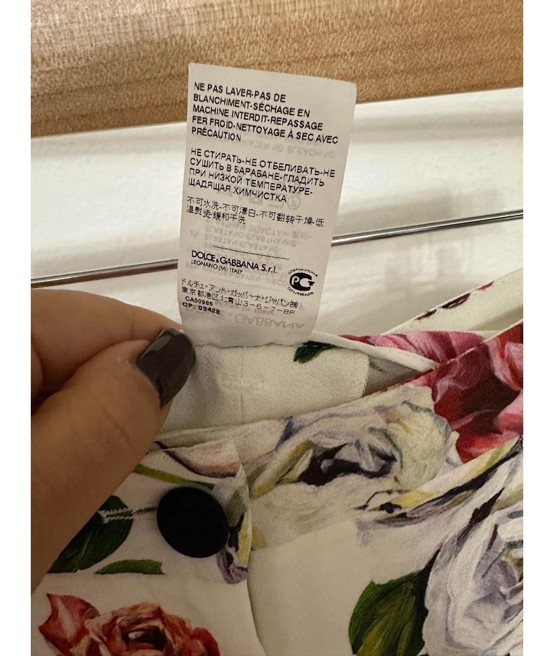 DOLCE&GABBANA Мульти вискозные брюки узкие, фото 5