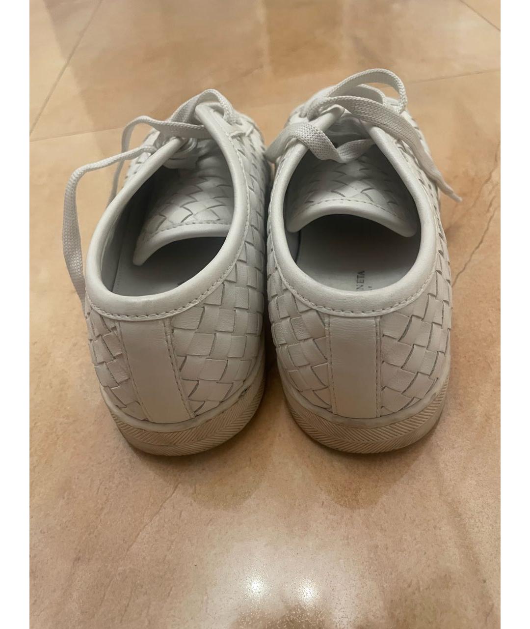 BOTTEGA VENETA Белые кожаные кеды, фото 4
