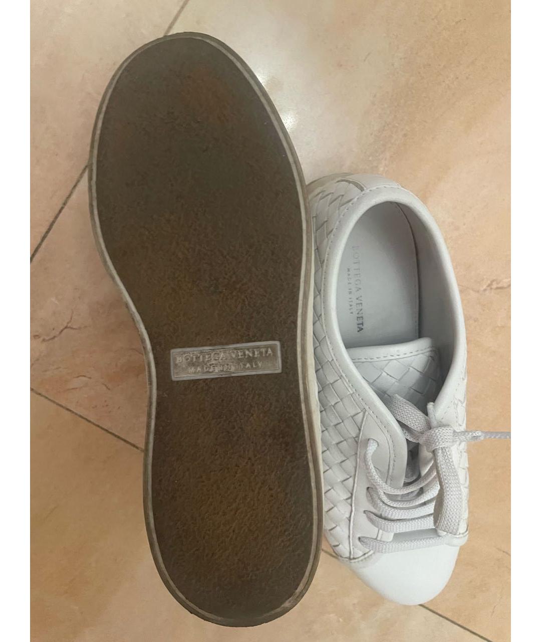 BOTTEGA VENETA Белые кожаные кеды, фото 7