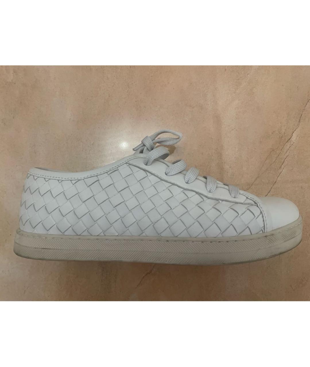 BOTTEGA VENETA Белые кожаные кеды, фото 9