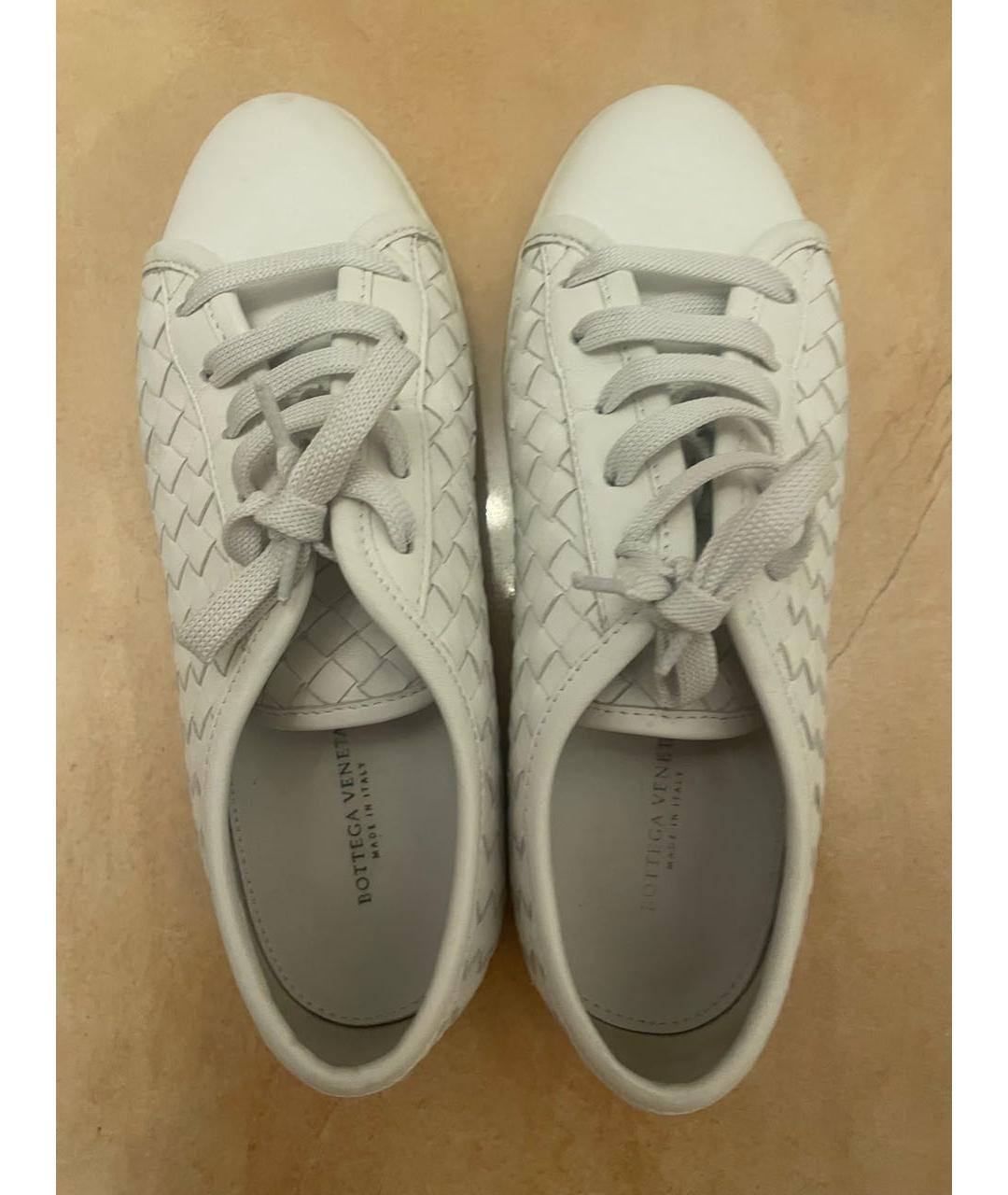 BOTTEGA VENETA Белые кожаные кеды, фото 3