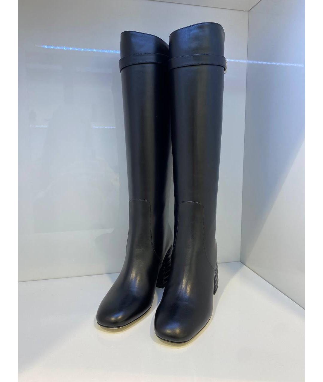 FENDI Черные кожаные сапоги, фото 2