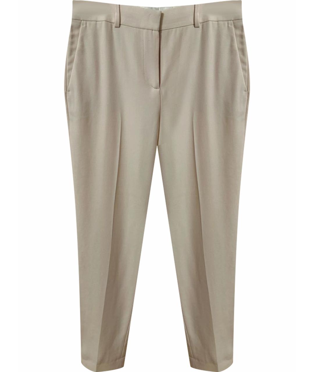 GIVENCHY Бежевые шерстяные прямые брюки, фото 1