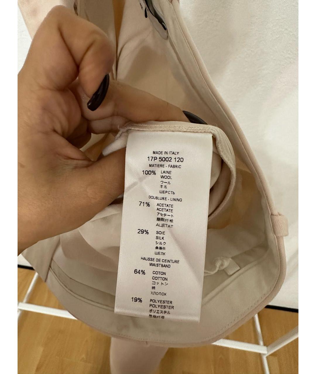 GIVENCHY Бежевые шерстяные прямые брюки, фото 4