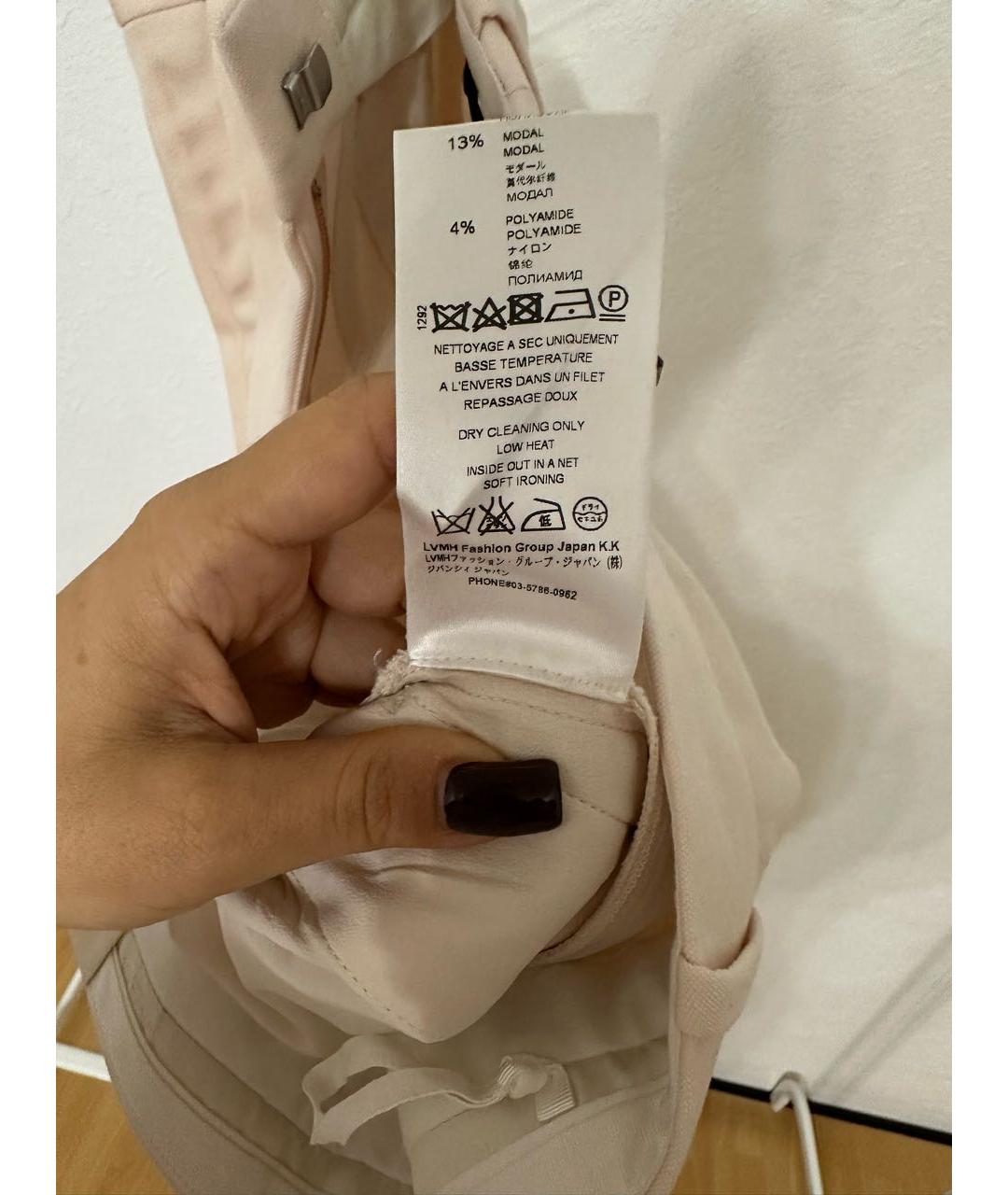 GIVENCHY Бежевые шерстяные прямые брюки, фото 5