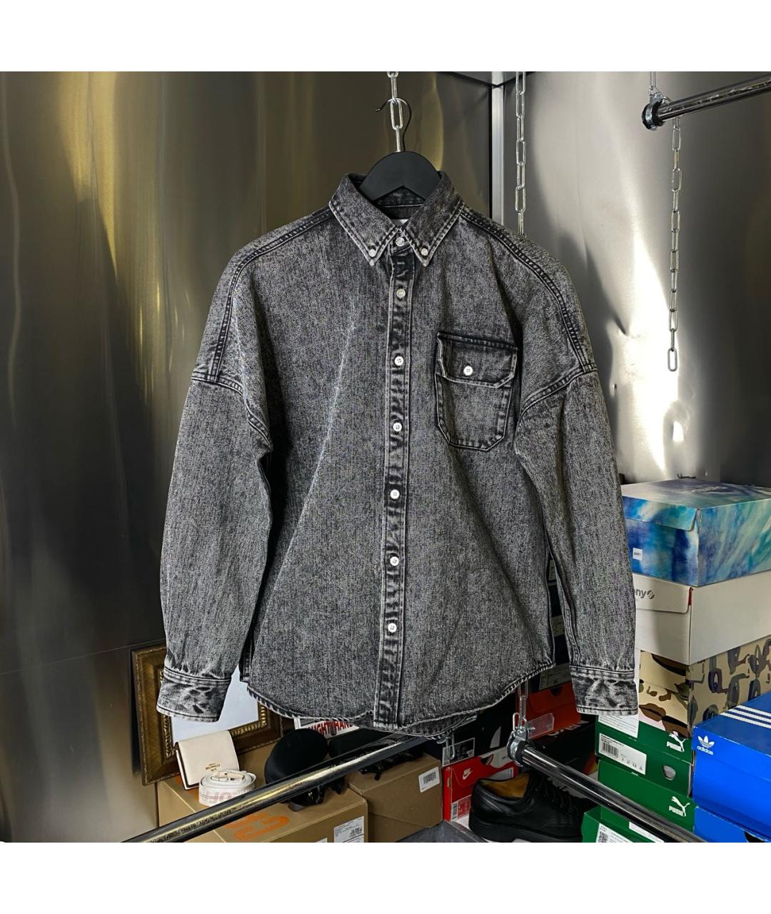 PALACE Серая хлопковая рубашка, фото 9