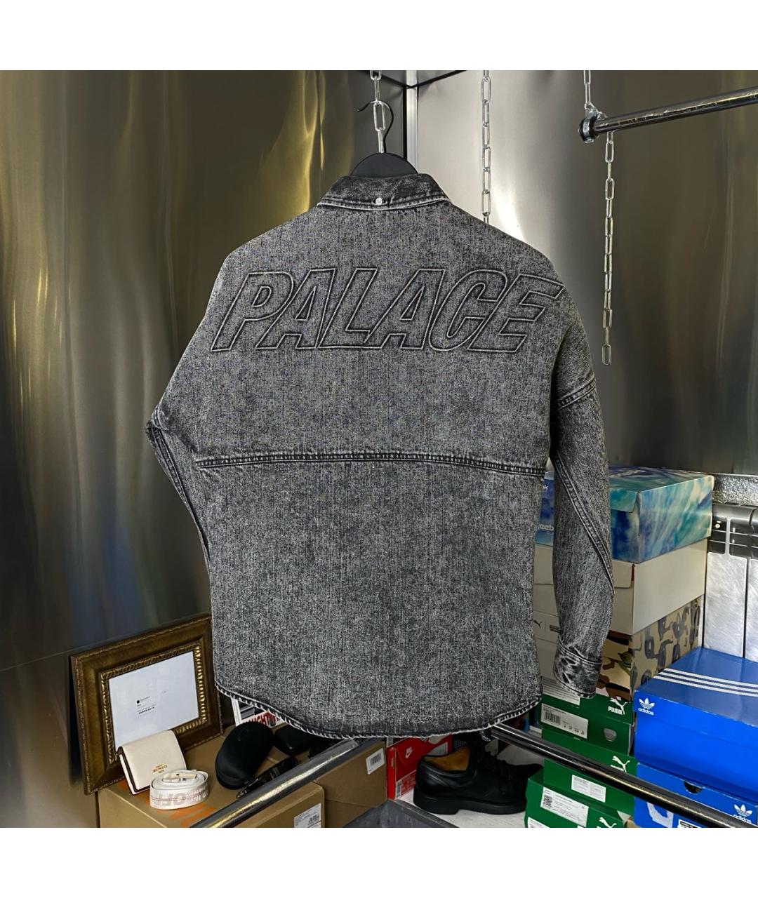 PALACE Серая хлопковая рубашка, фото 2