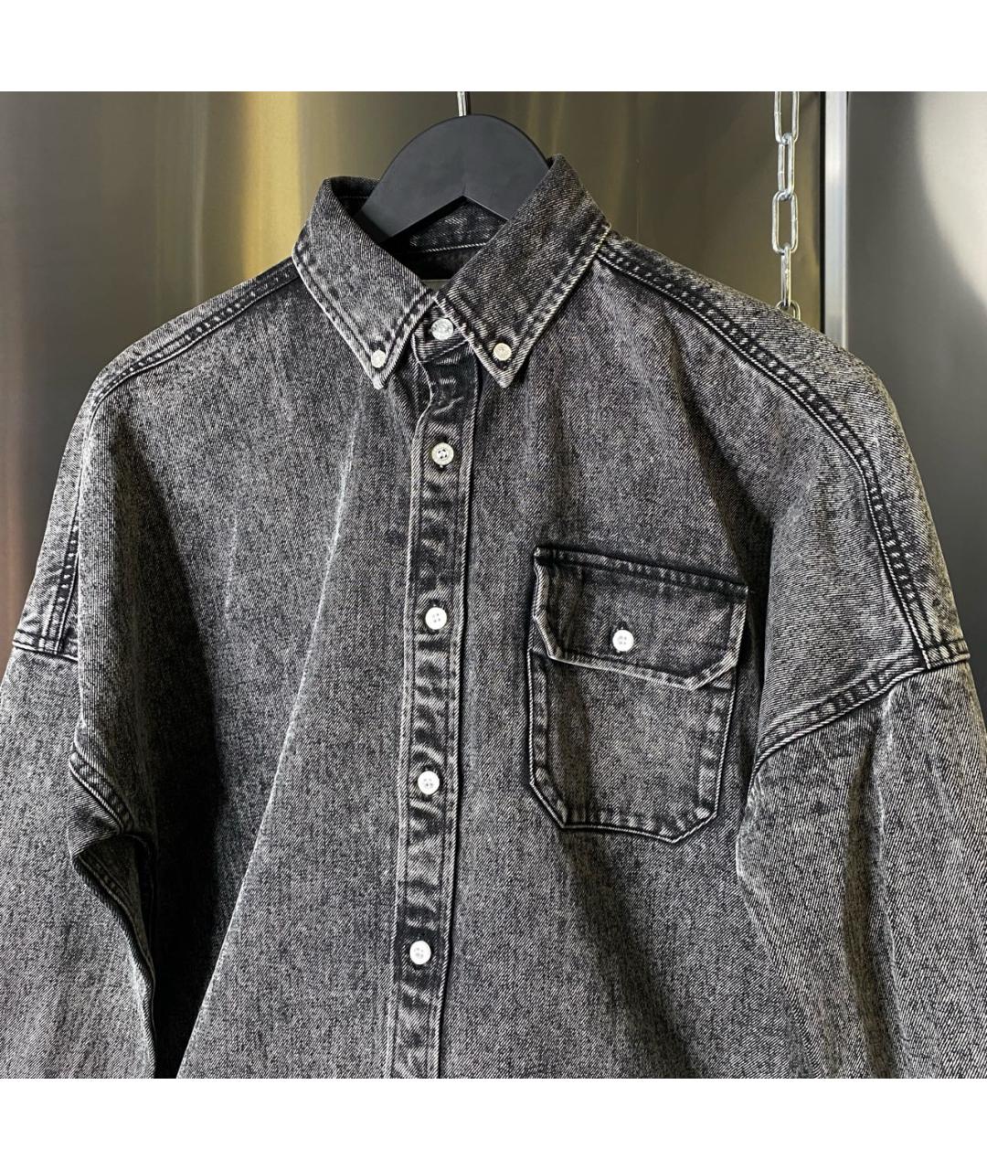 PALACE Серая хлопковая рубашка, фото 3