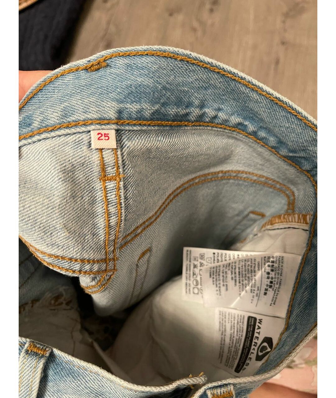 LEVI'S Голубая деним юбка миди, фото 3