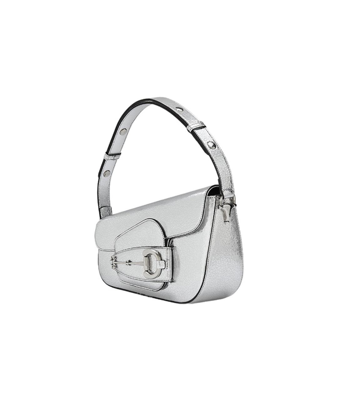 GUCCI Серебряная кожаная сумка через плечо, фото 2