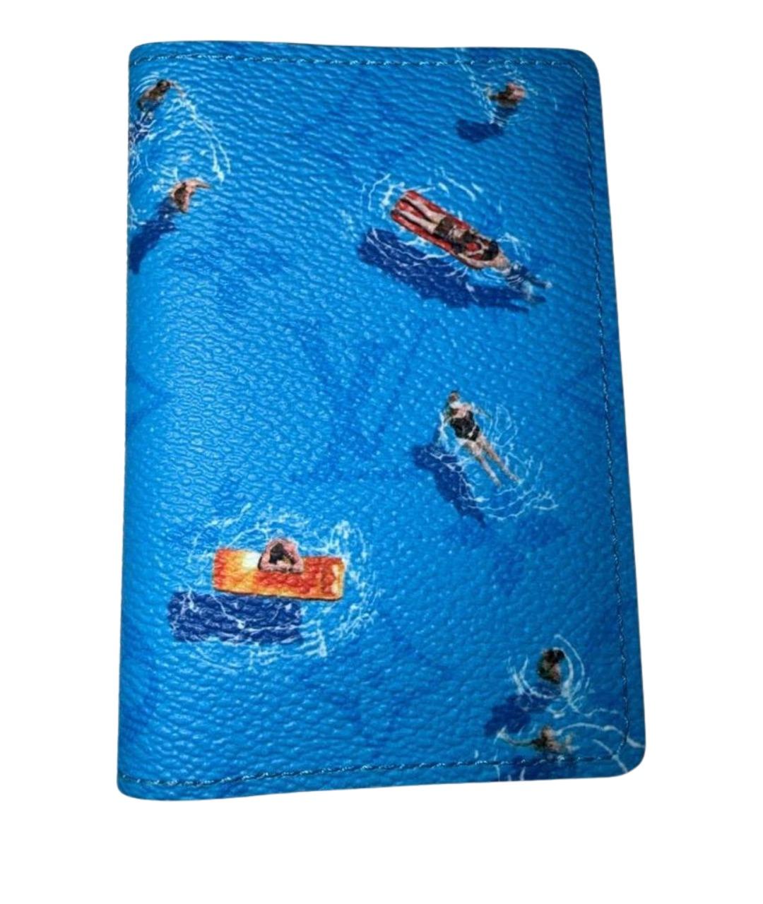 LOUIS VUITTON Голубой кожаный кошелек, фото 1