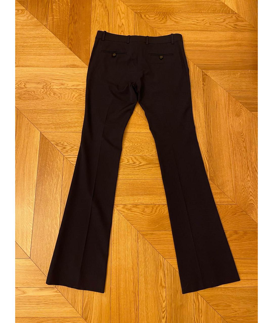 GUCCI Темно-синие шерстяные прямые брюки, фото 2