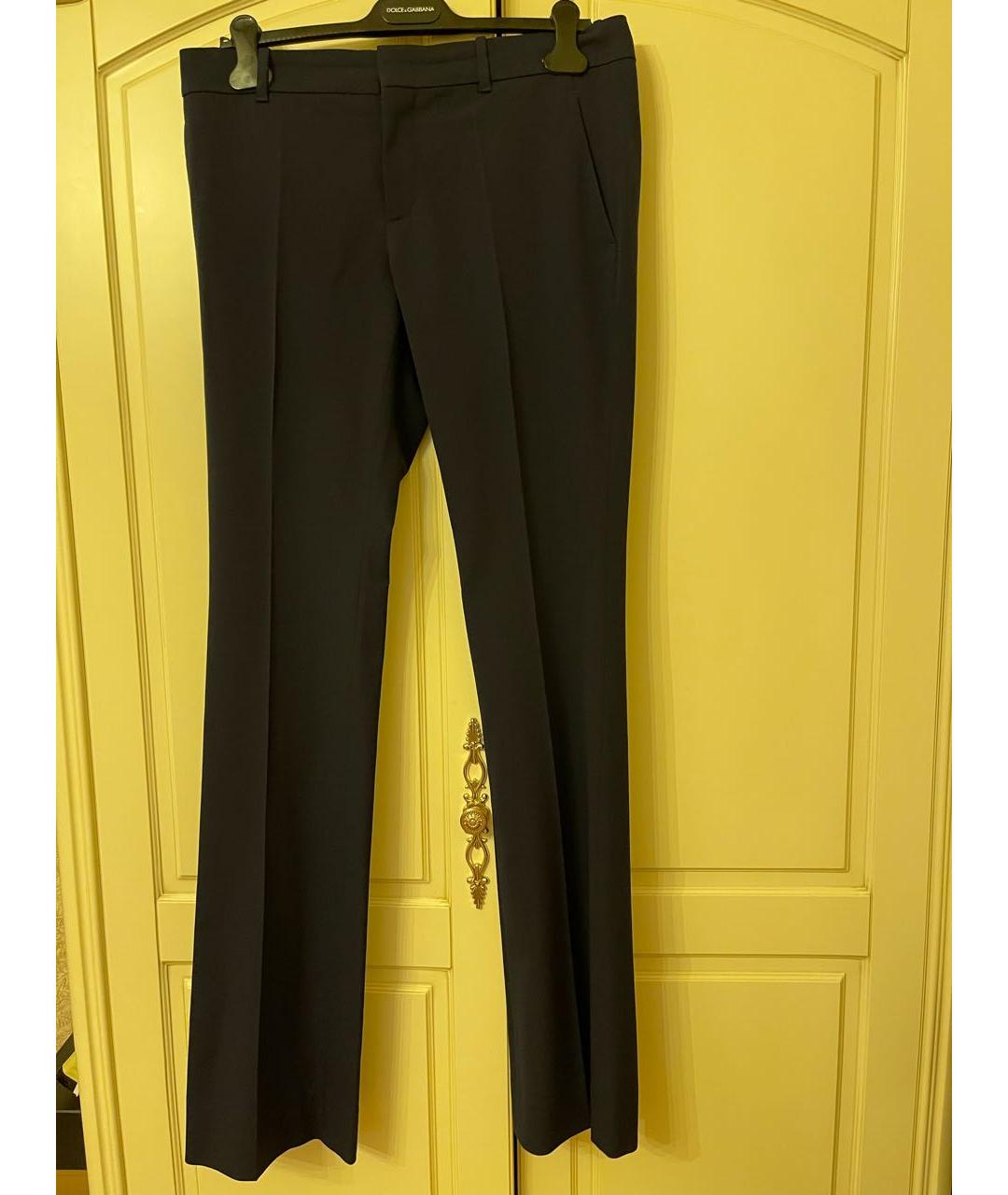 GUCCI Темно-синие шерстяные прямые брюки, фото 5