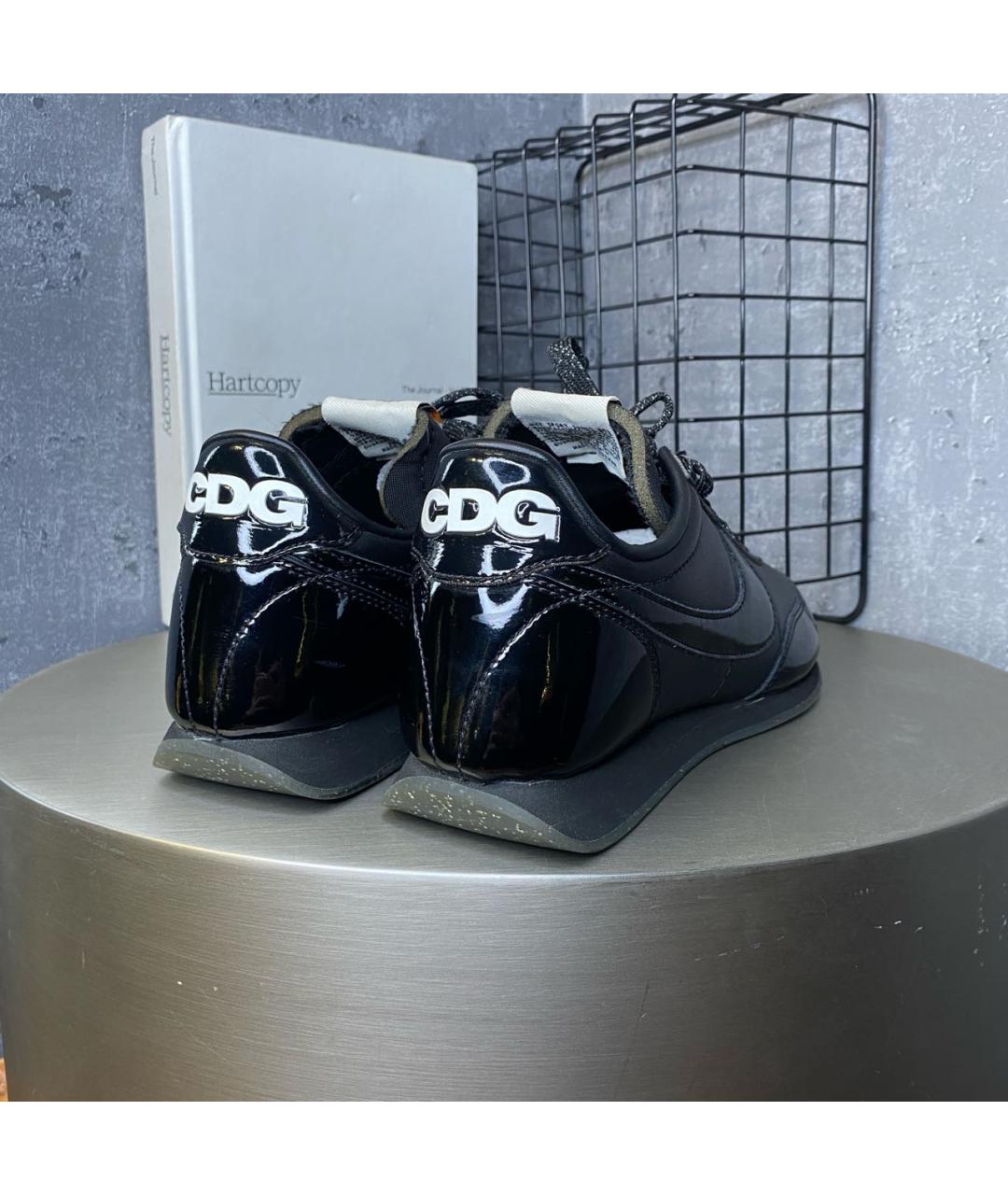 COMME DES GARÇONS Черные кроссовки из лакированной кожи, фото 3