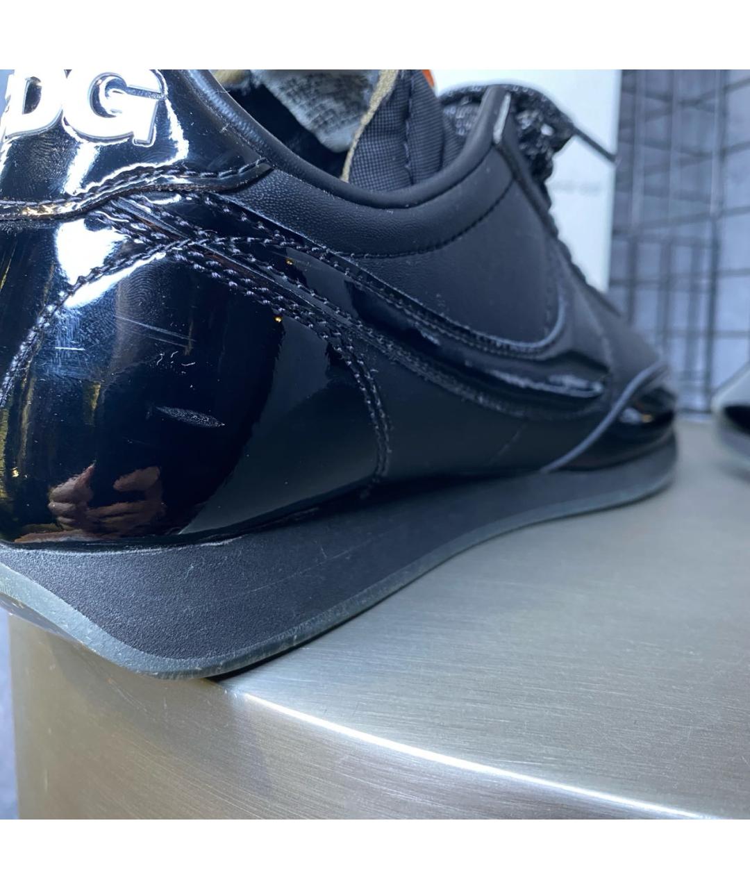 COMME DES GARÇONS Черные кроссовки из лакированной кожи, фото 6