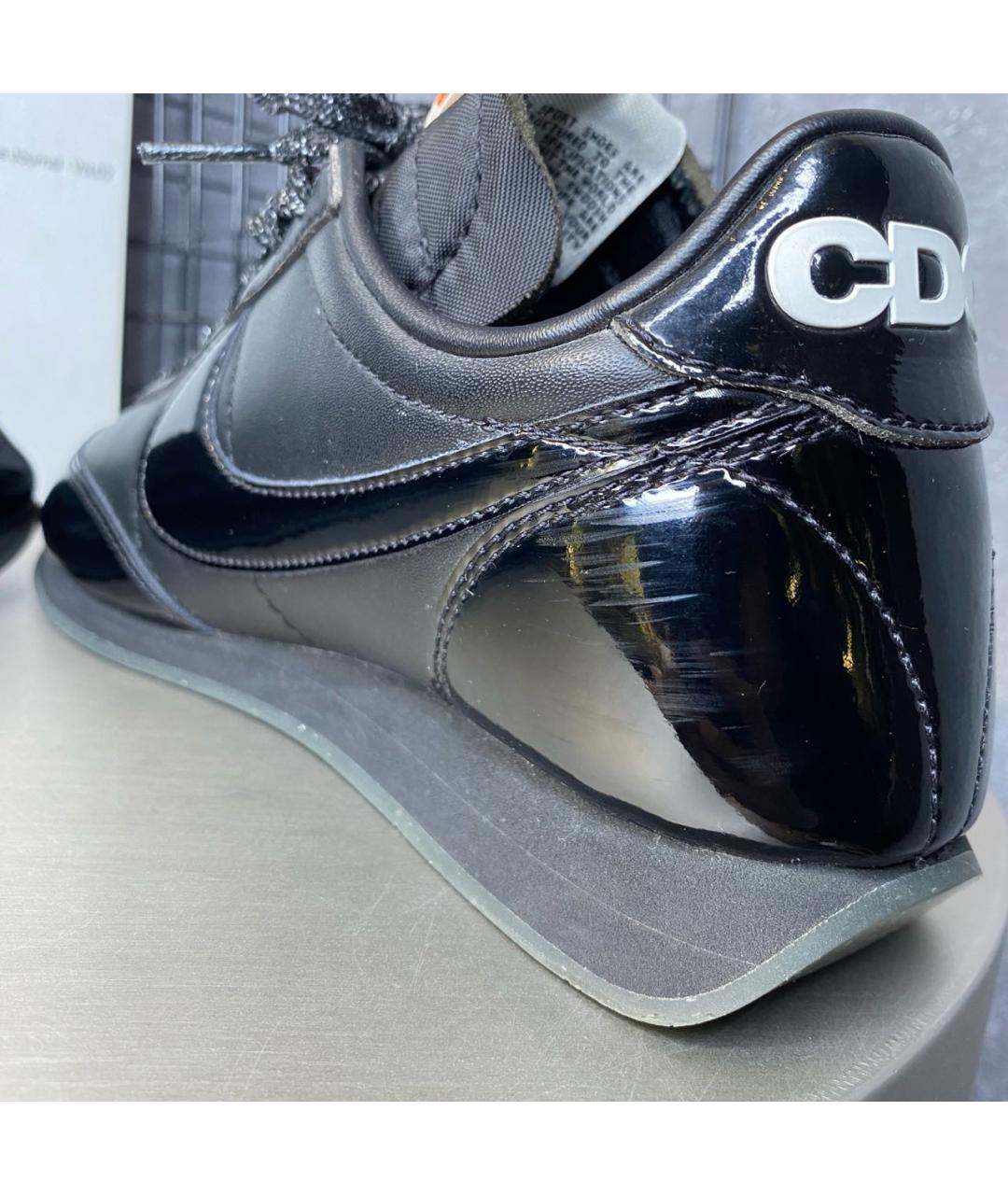 COMME DES GARÇONS Черные кроссовки из лакированной кожи, фото 7