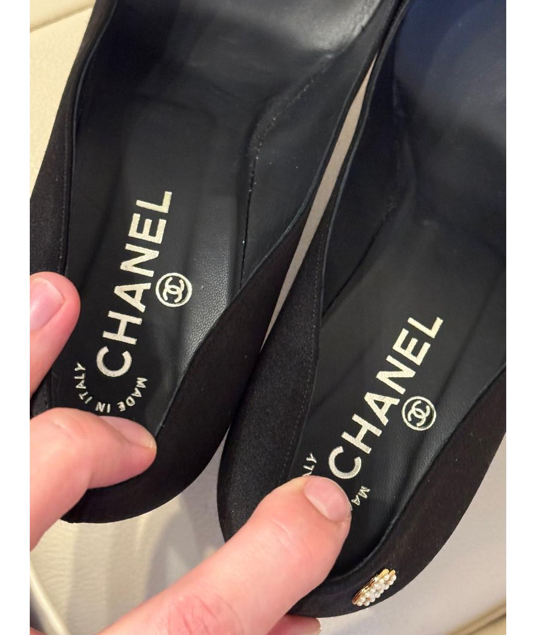 CHANEL Черные кожаные туфли, фото 6