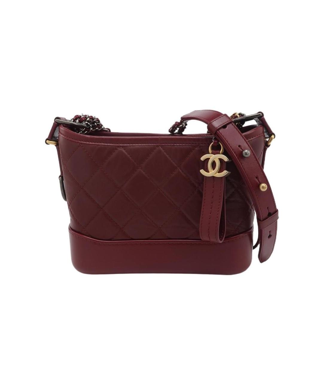 CHANEL Бордовая кожаная сумка через плечо, фото 9