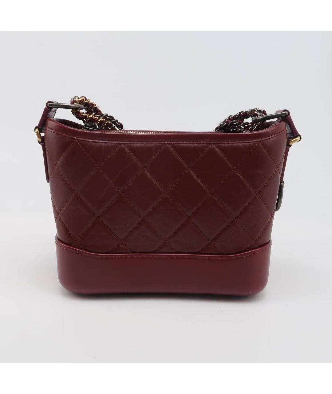 CHANEL Бордовая кожаная сумка через плечо, фото 2