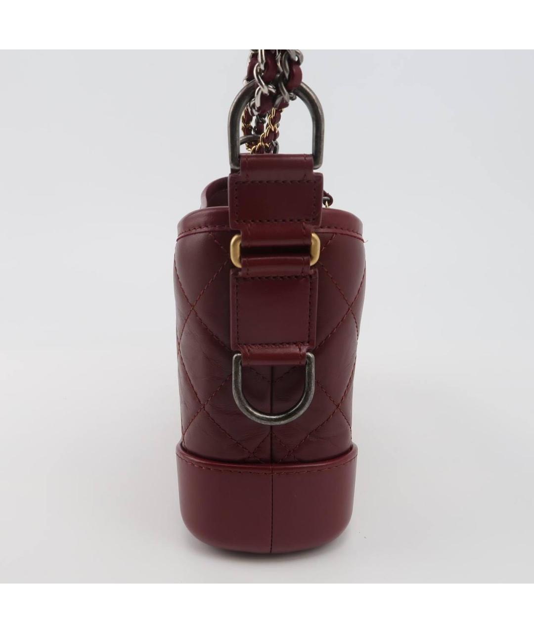 CHANEL Бордовая кожаная сумка через плечо, фото 6