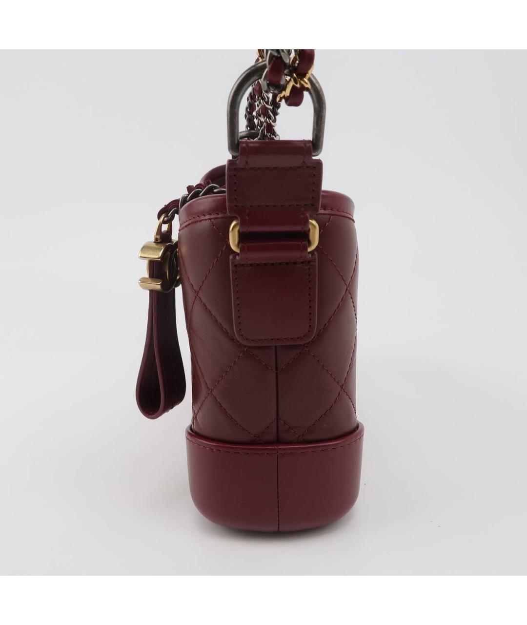 CHANEL Бордовая кожаная сумка через плечо, фото 3
