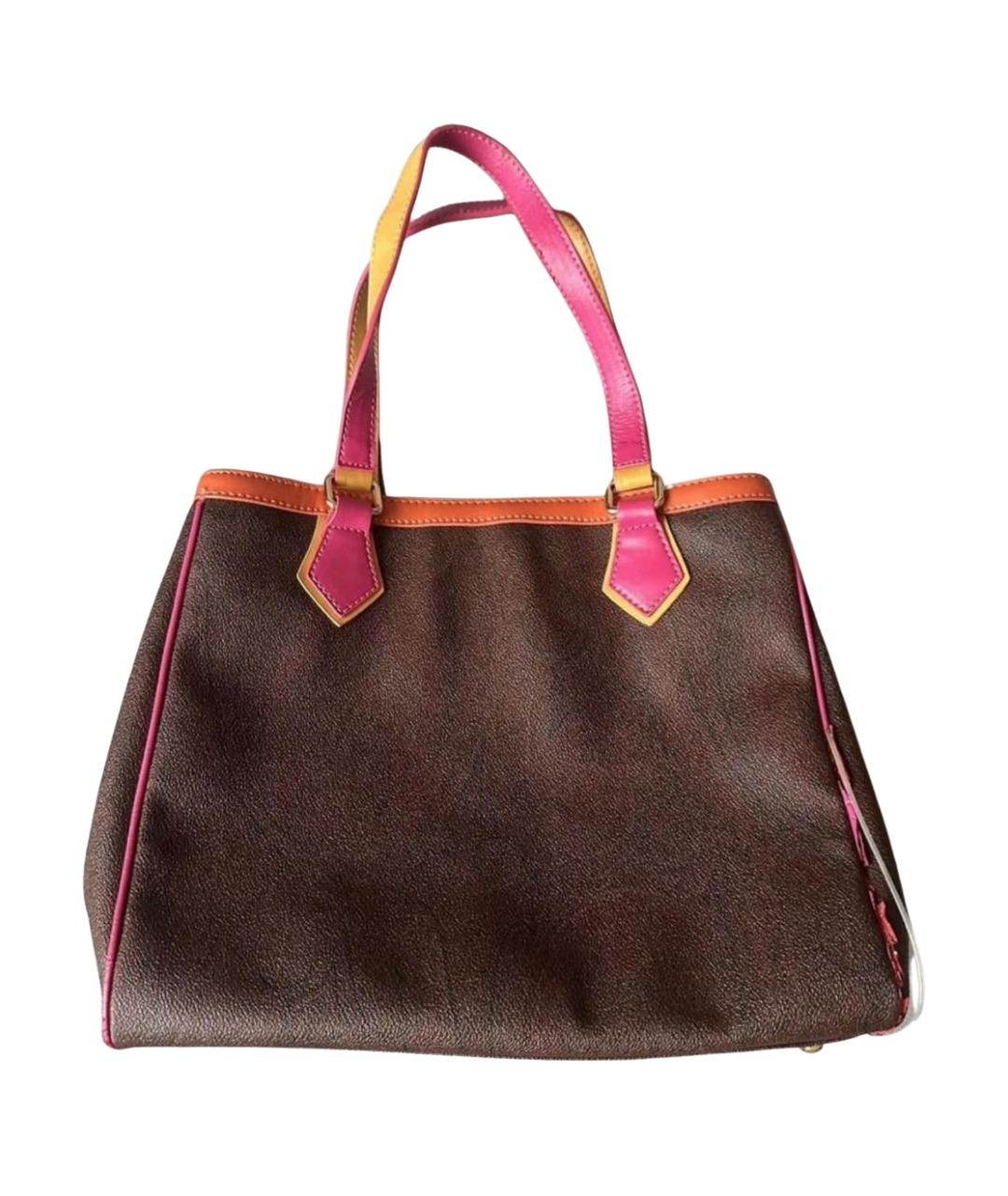 ETRO Коричневая кожаная сумка с короткими ручками, фото 1