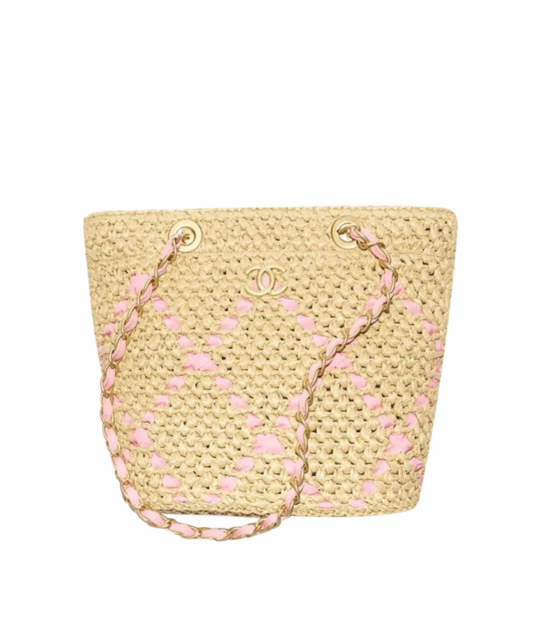 CHANEL Бежевая сумка с короткими ручками, фото 1
