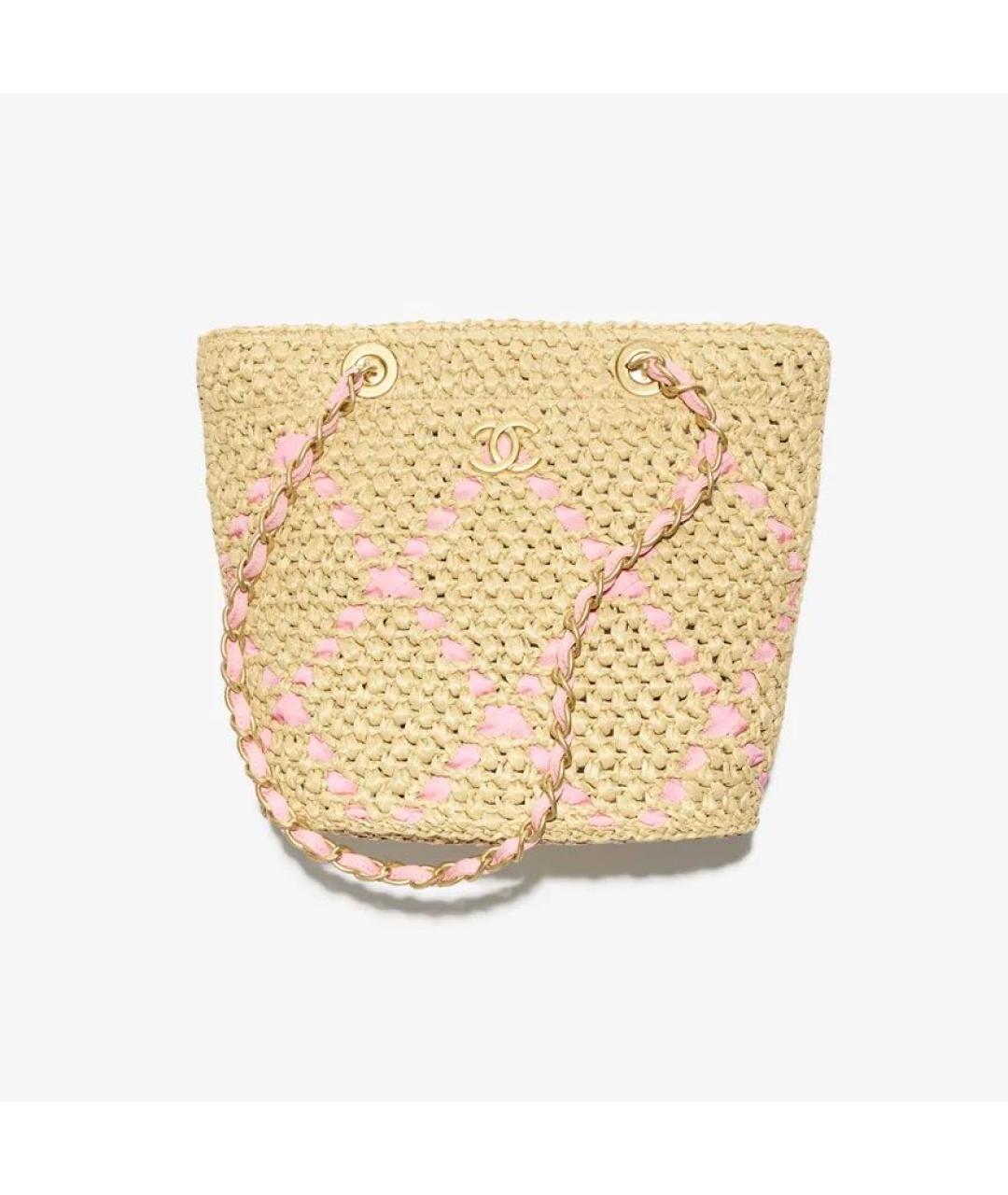 CHANEL Бежевая сумка с короткими ручками, фото 4
