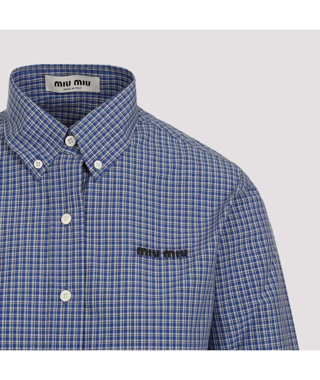 MIU MIU Синяя хлопковая рубашка, фото 6