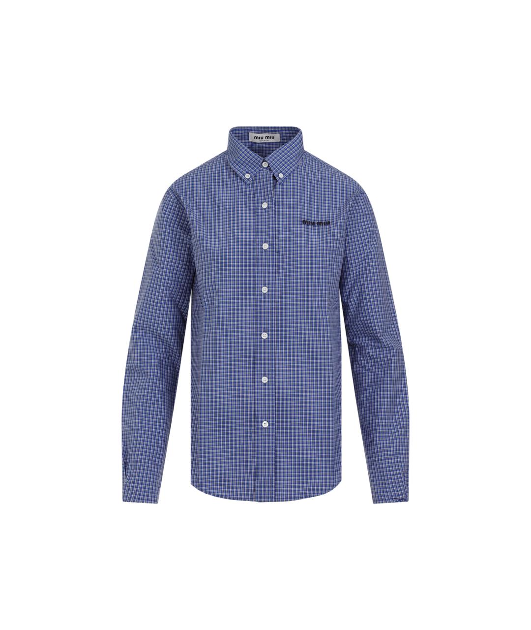 MIU MIU Синяя хлопковая рубашка, фото 1