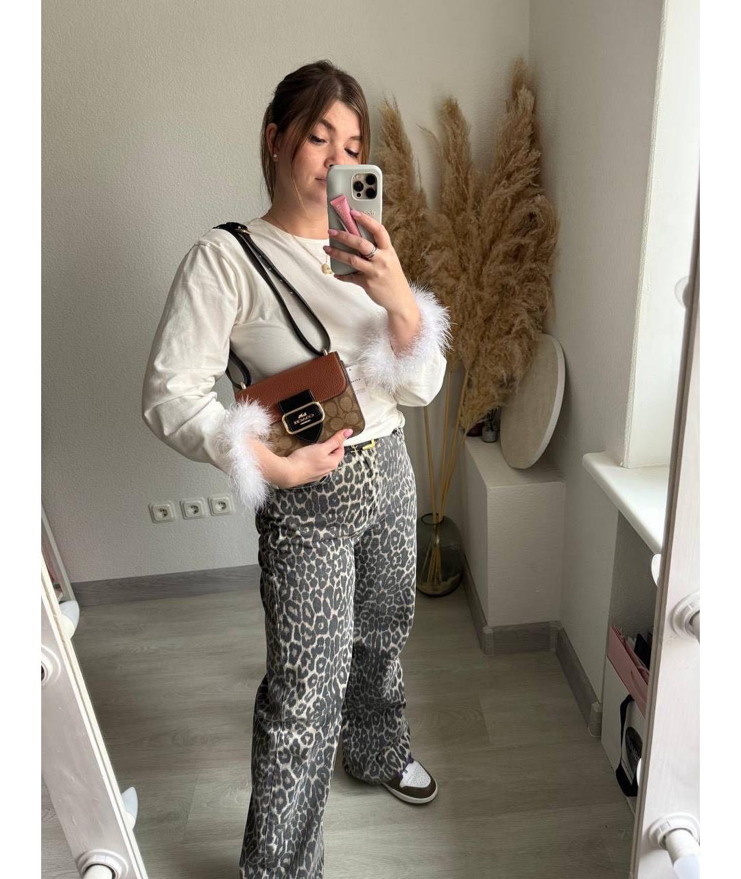 COACH Коричневая кожаная сумка через плечо, фото 4