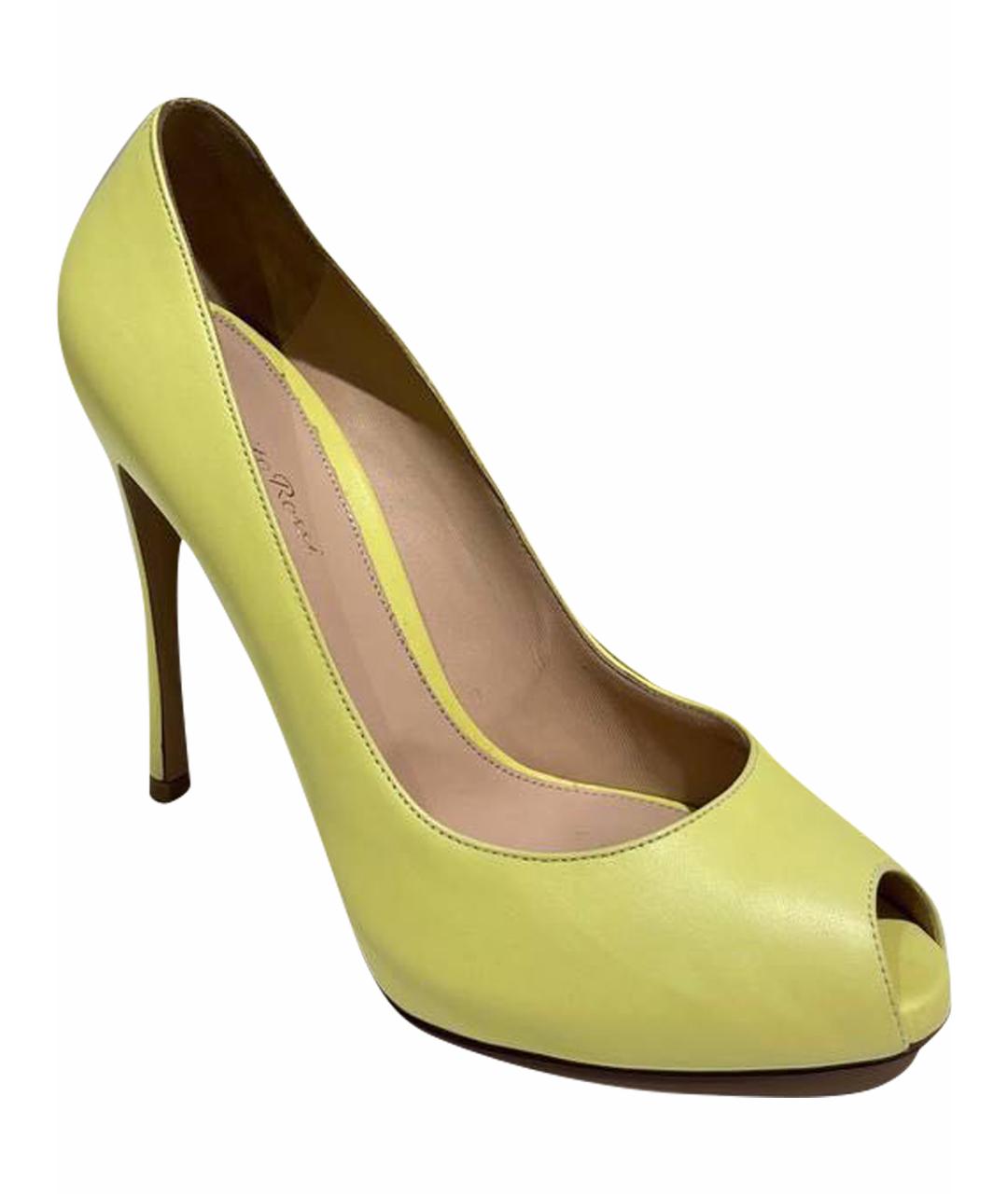 GIANVITO ROSSI Желтые кожаные туфли, фото 1