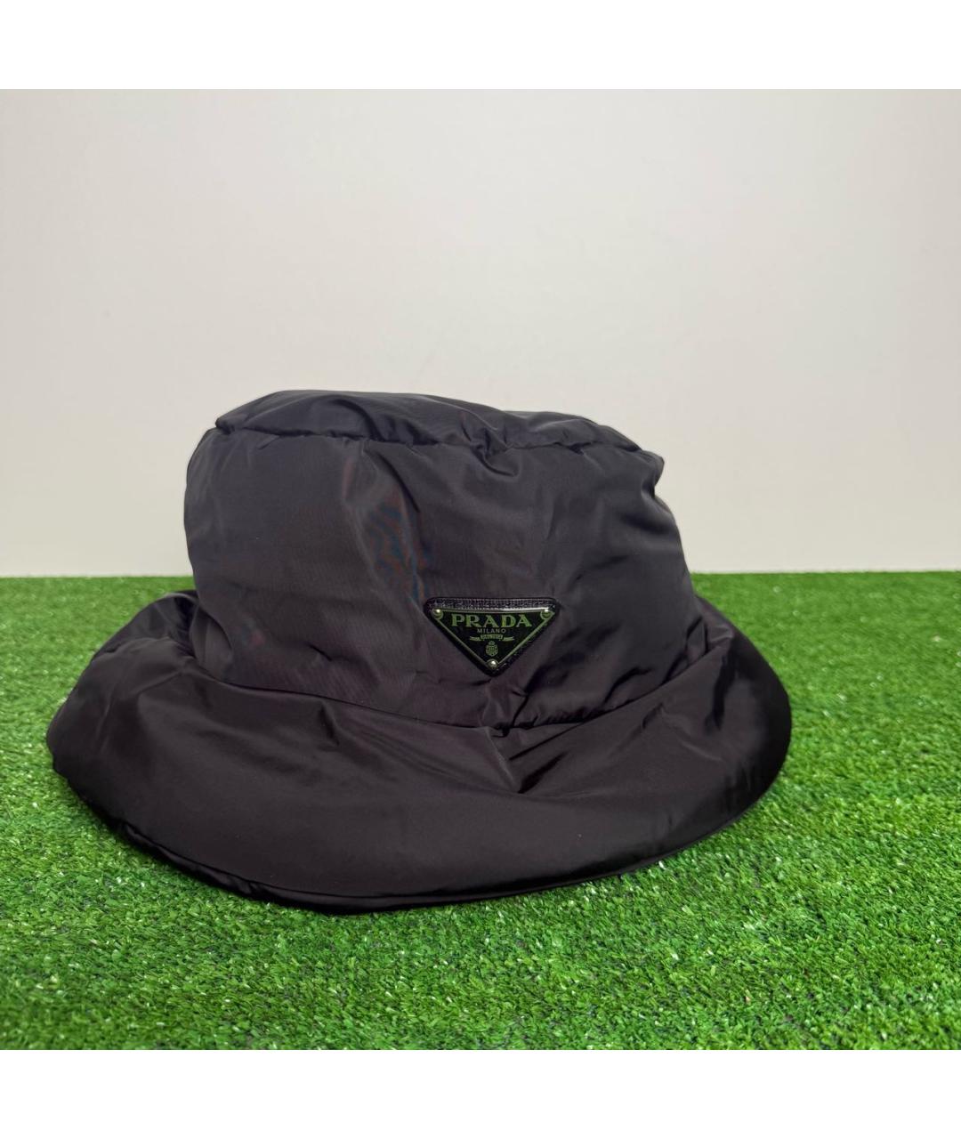PRADA Черная синтетическая шапка, фото 2